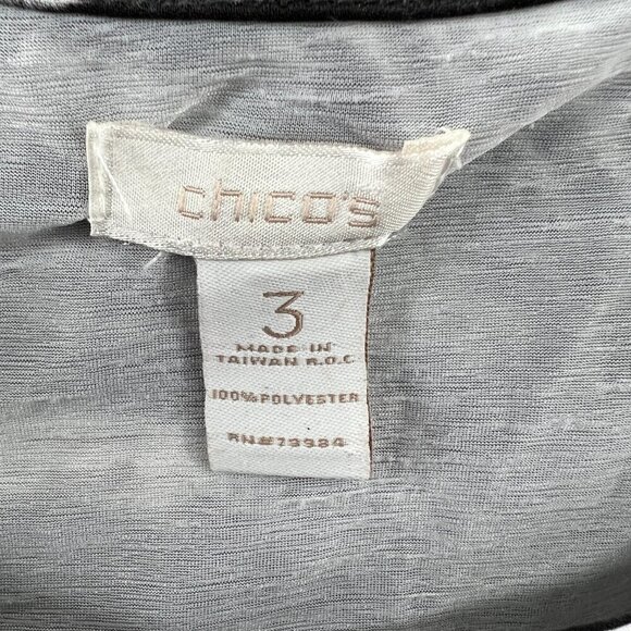 Chicos Womens Top 3 Extra Large Black White Zebra Print Sleeveless‎ Shirt - Picture 3 of 7